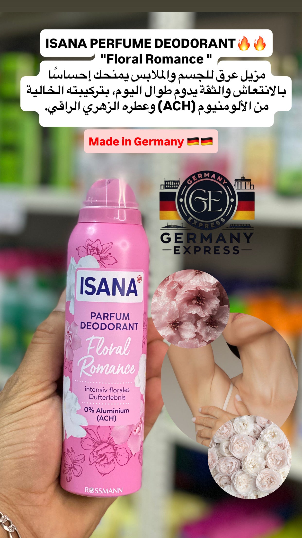 ISANA PARFUM DEODORANT Floral Romance 0% Aluminium (ACH)