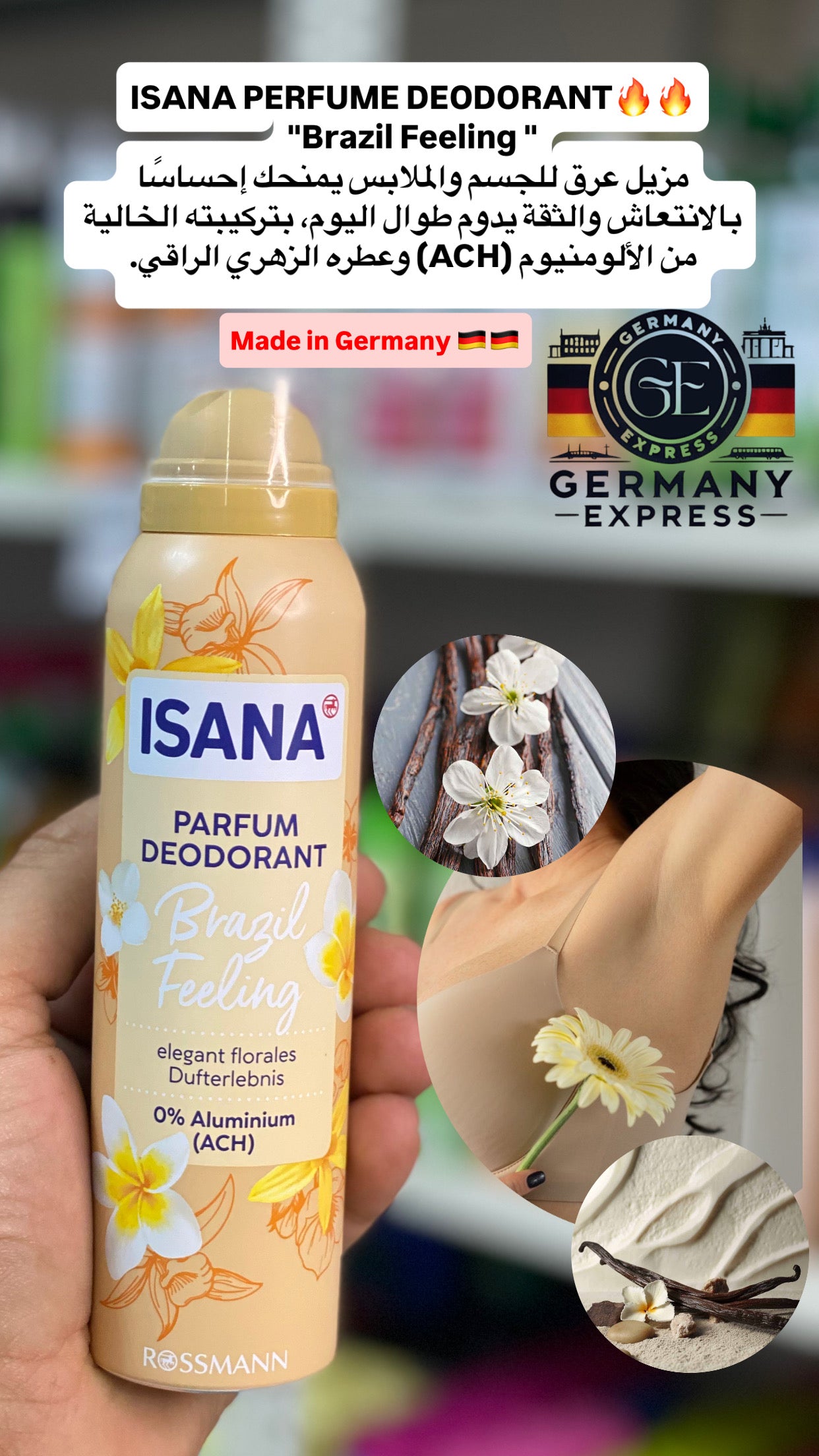 ISANA PARFUM DEODORANT Brazil Feeling 0% Aluminium (ACH)