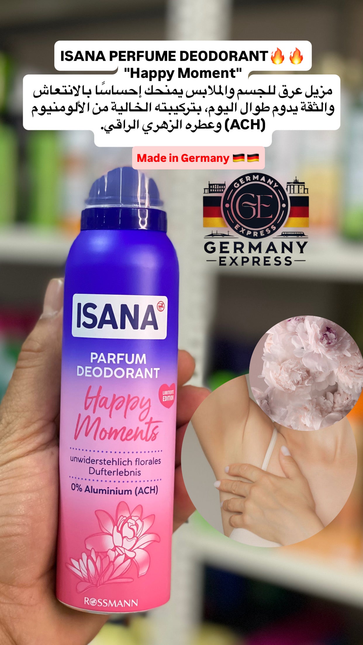 ISANA PARFUM DEODORANT Happy Moments 0% Aluminium (ACH)