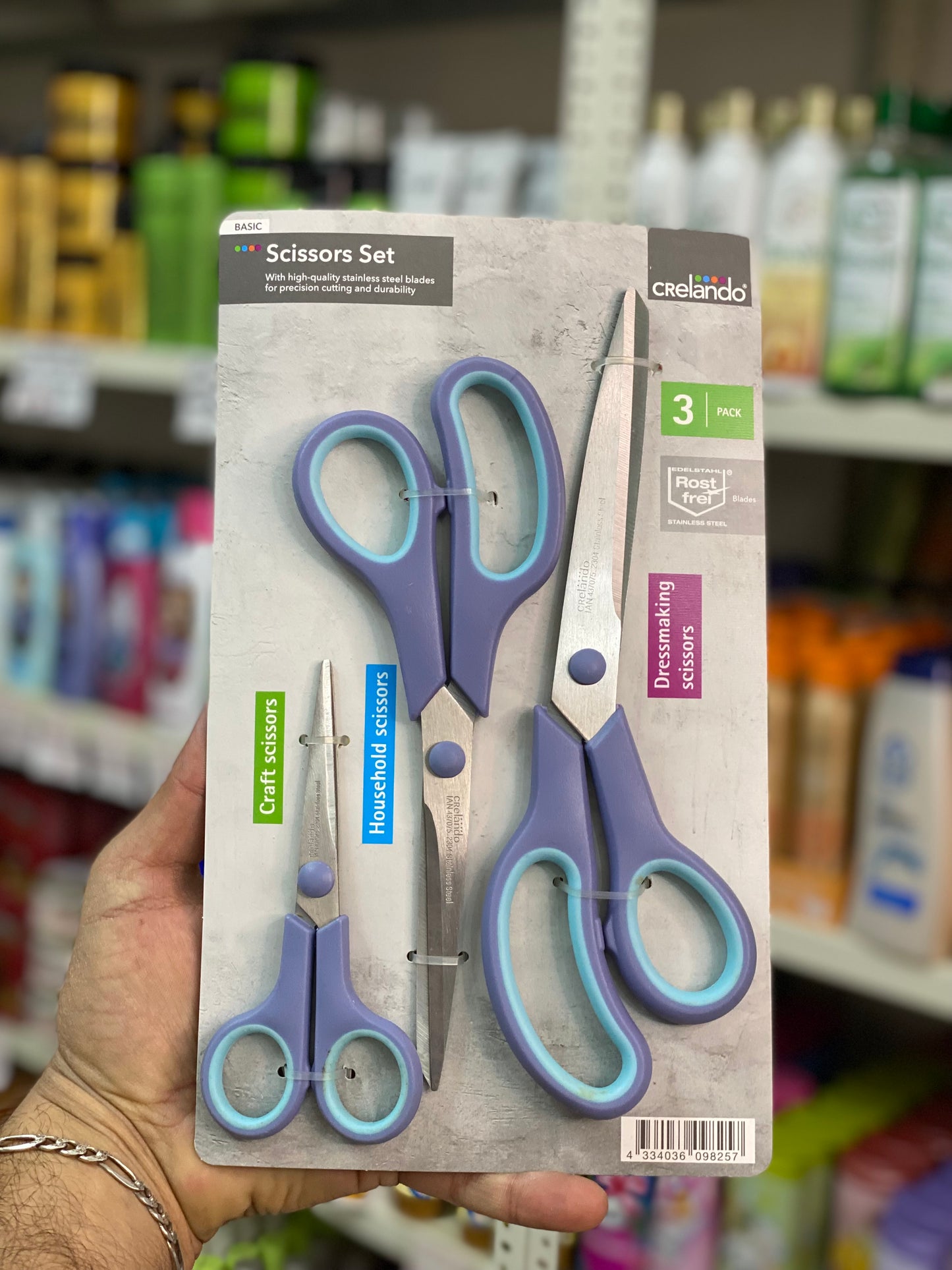 Scissors Set 3pcs With high-quality stainless steel blades for precision cutting and durability