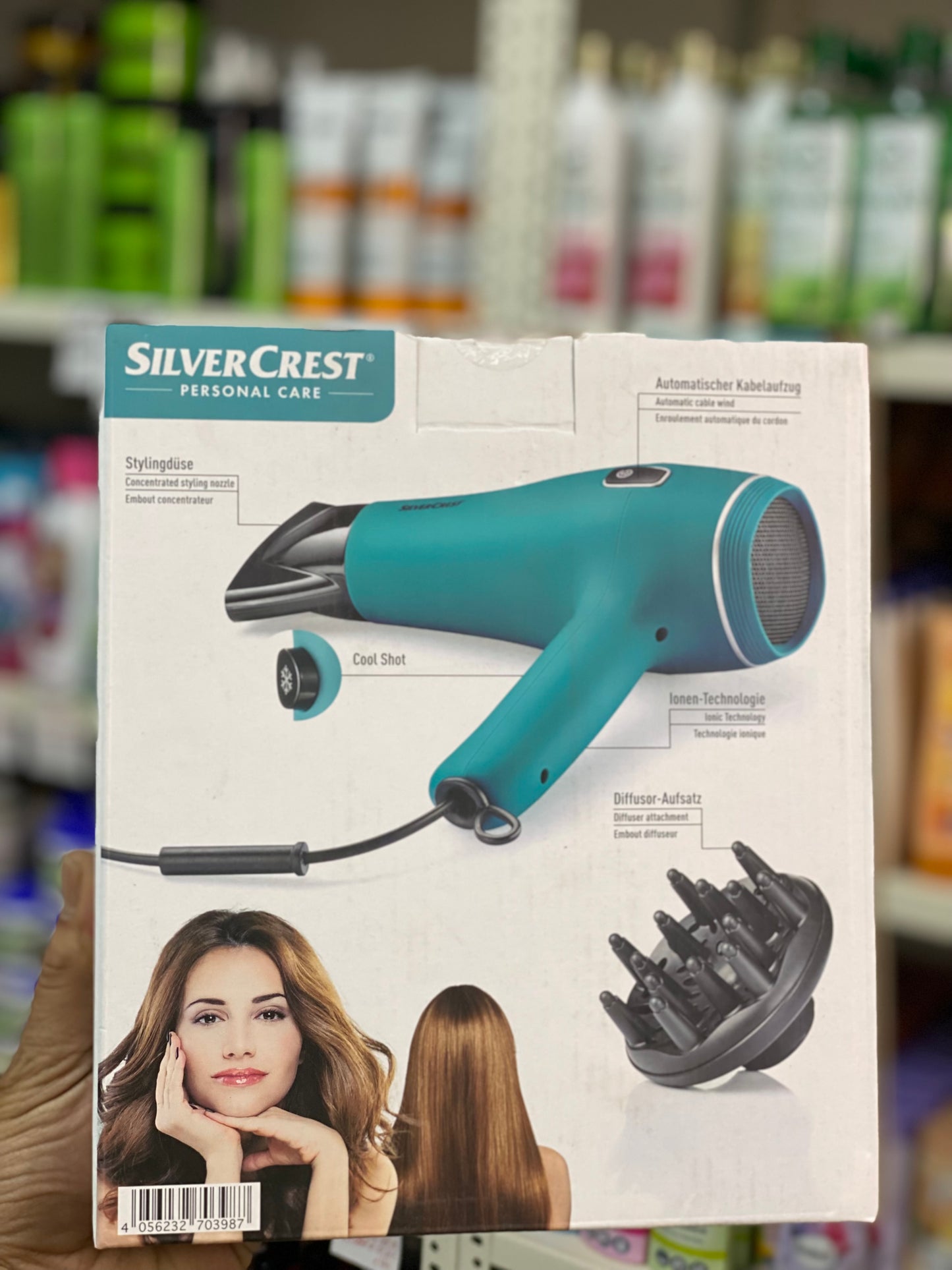 SILVER CREST PERSONAL CARE IONIC HAIR DRYER 2000 W-blue
