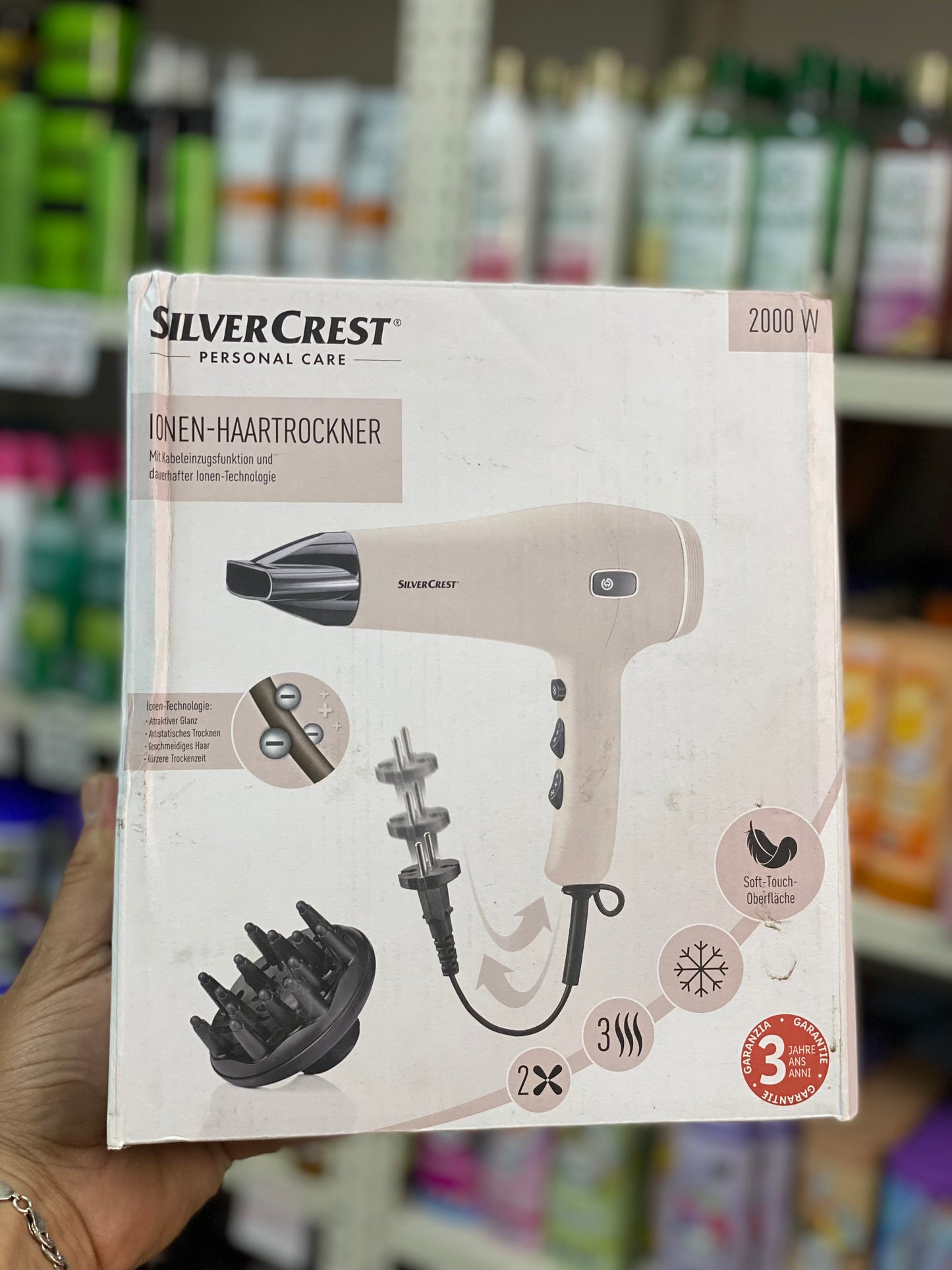 SILVER CREST PERSONAL CARE IONIC HAIR DRYER 2000 W-white