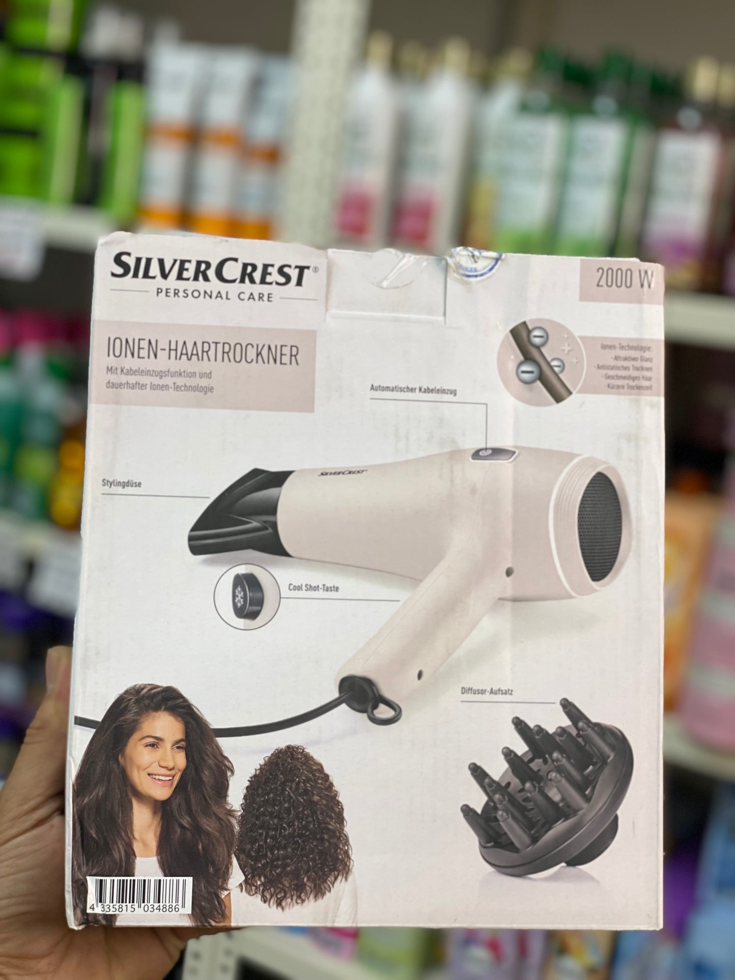 SILVER CREST PERSONAL CARE IONIC HAIR DRYER 2000 W-white