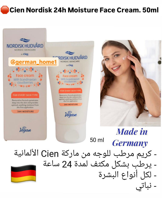 Cien Nordisk 24h Moisture Face Cream. 50ml