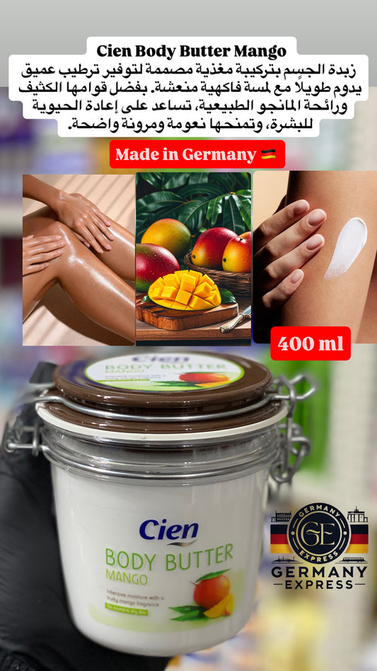 Cien Body Butter Mango Intensive MOISTURE With Fruity Mango Fragrance . 400ml