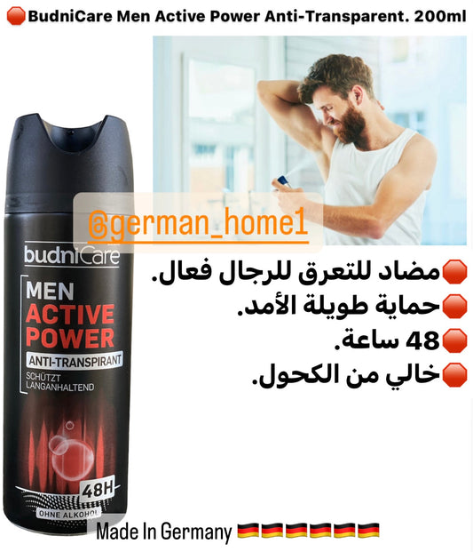 BudniCare Men Active Power Anti-Transparent. 200ml