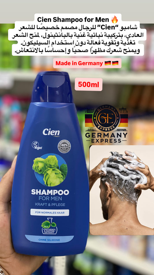 Cien Men Shampoo Provides strength and care for normal hair Silicone-free. 500 ml