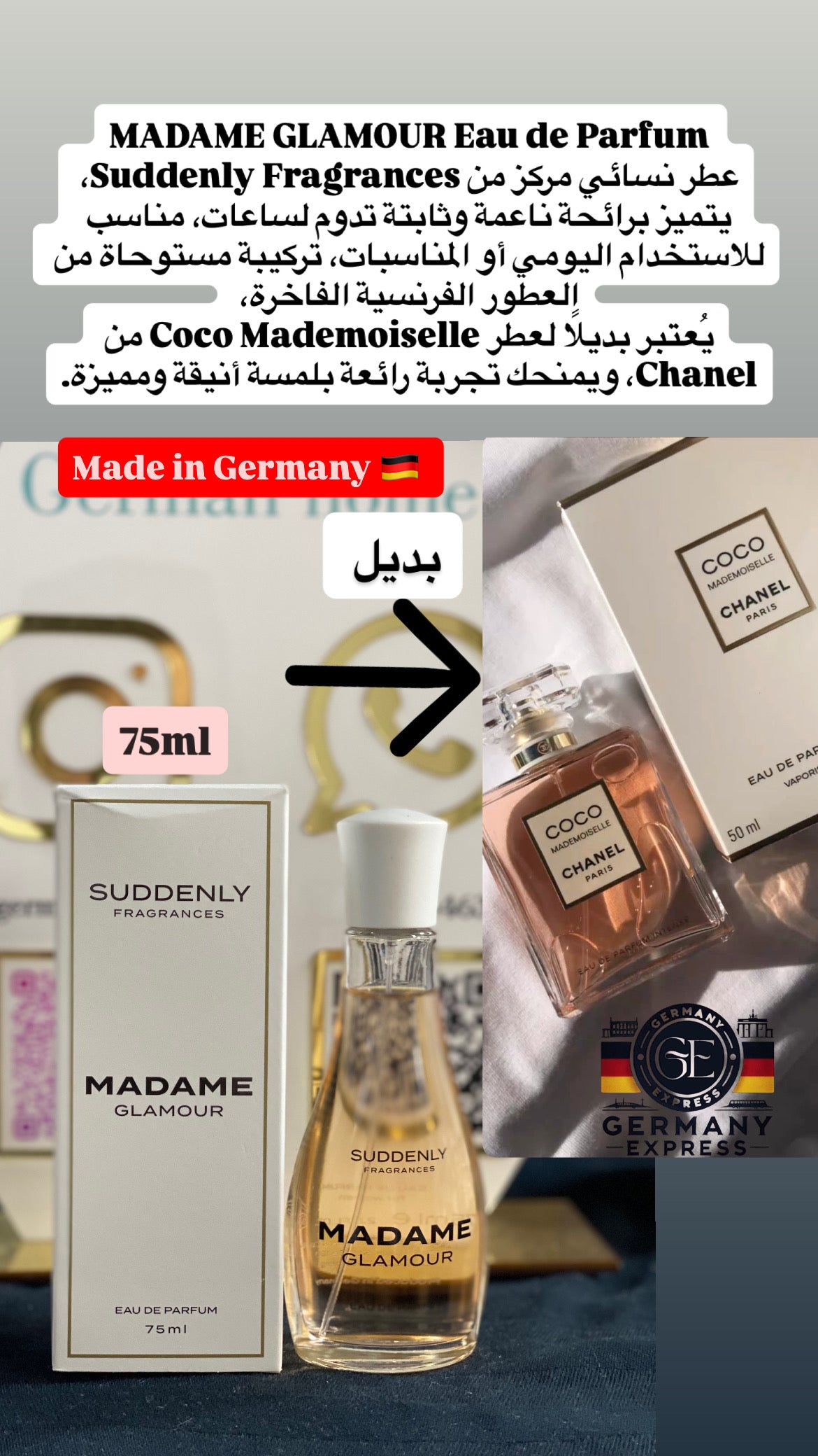 SUDDENLY Fragrances Madame Eau De Perfume. 75ml