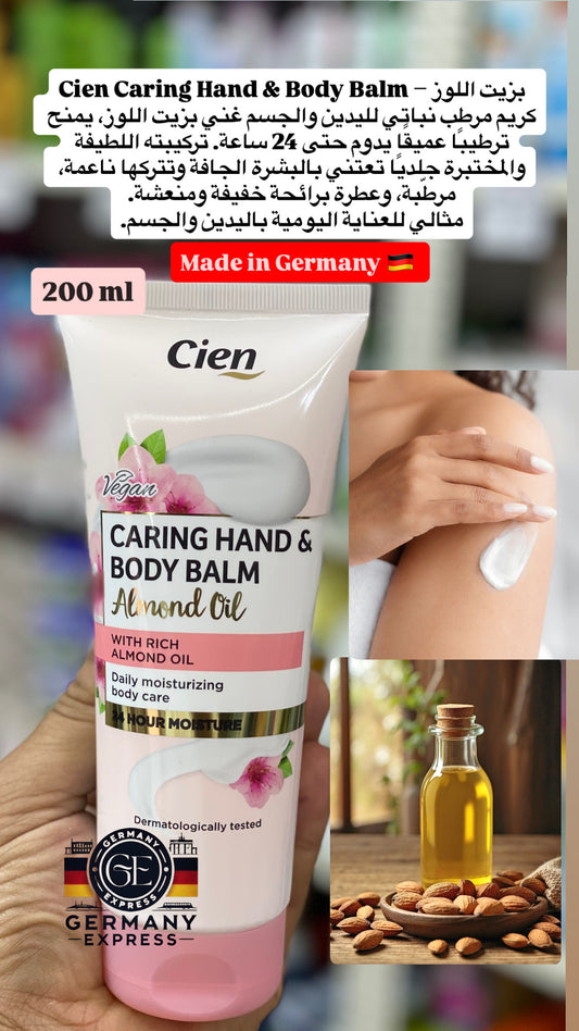 Cien Caring Hand & Body Lotion With Almond Oil 24 Hour Moisture. 200ml