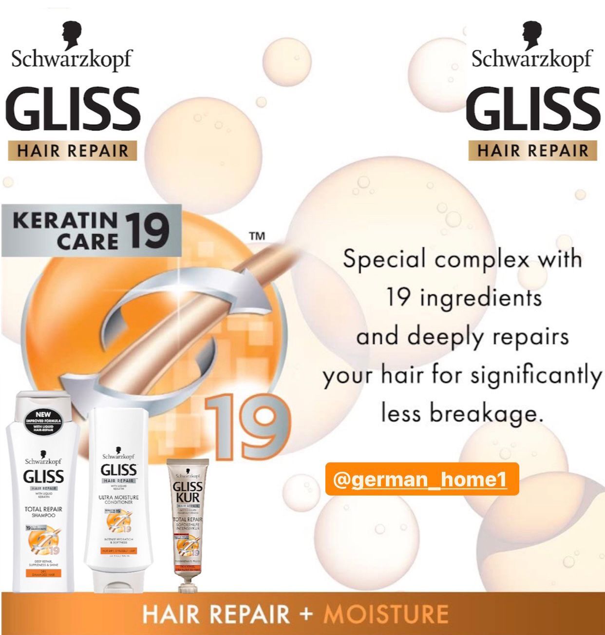 Schwarzkopf gliss hair repair set for less breakage