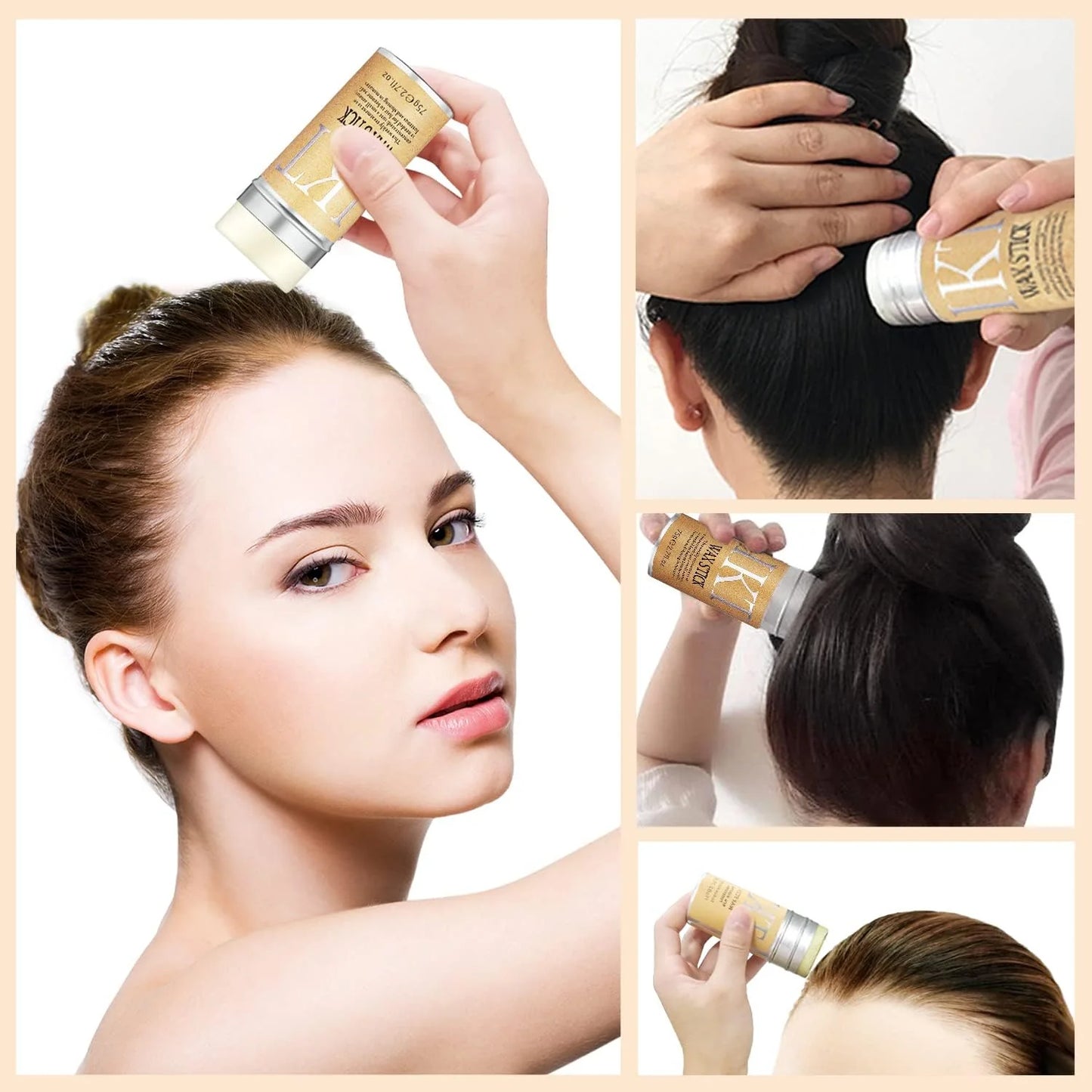 IKT Hair Wax Stick, Wax Stick for Hair, Slick Stick for Hair Non-greasy Styling Hair Pomade Stick, Strong Hold Makes Hair Look Neat and Tidy