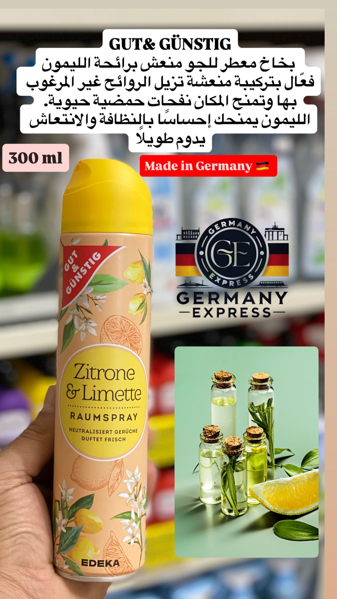 GUT& GÜNSTIG Lemon & Lime Air Freshener Smells Fresh. 300ml
