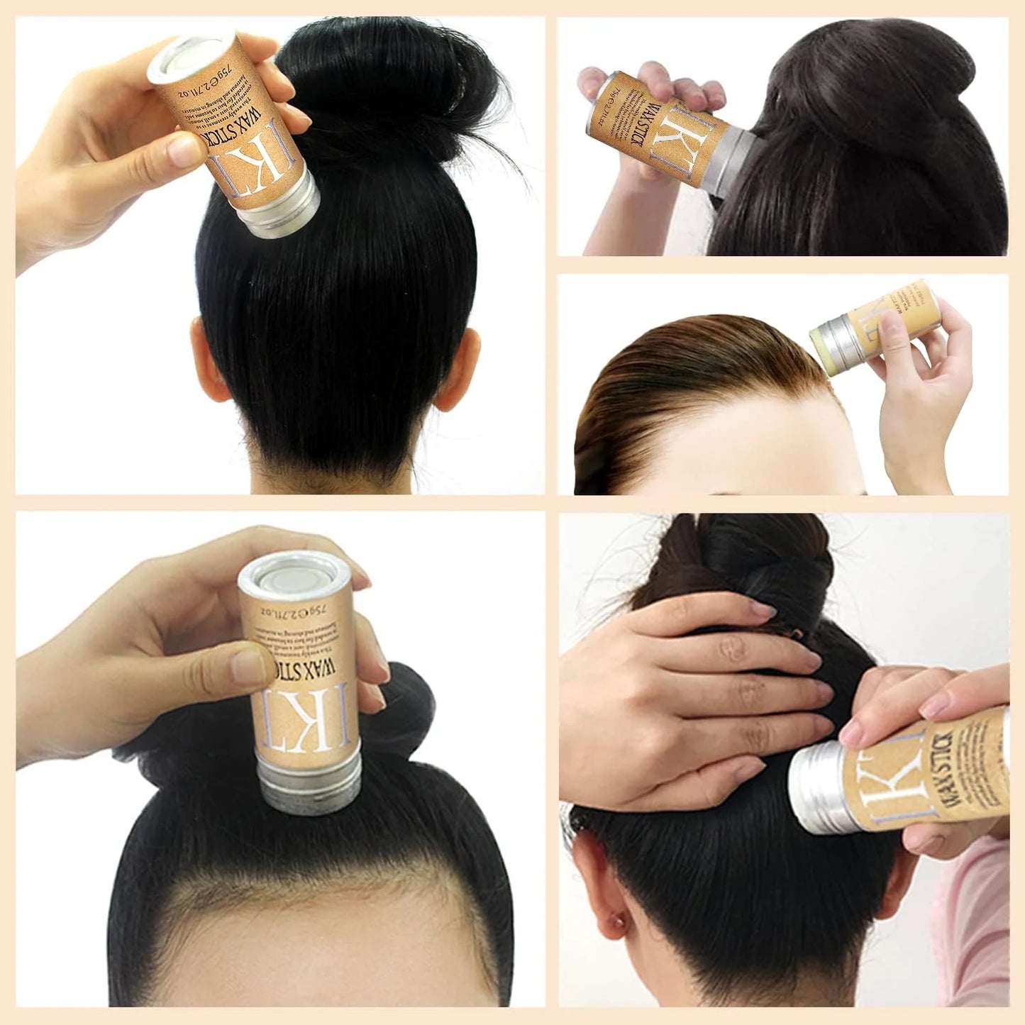 IKT Hair Wax Stick, Wax Stick for Hair, Slick Stick for Hair Non-greasy Styling Hair Pomade Stick, Strong Hold Makes Hair Look Neat and Tidy