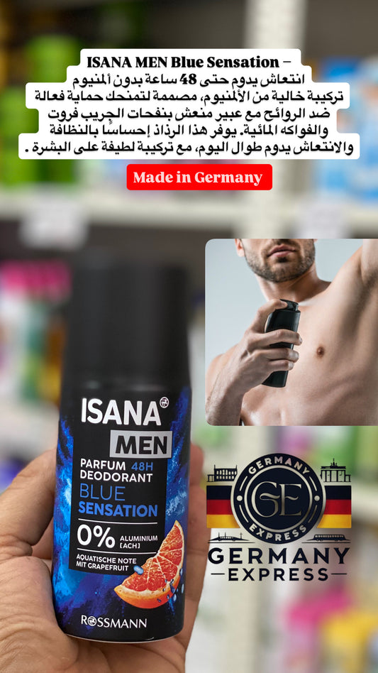 Isana Men Perfum Deodorant Blue Sensation 0% Aluminum 48h. 150ml