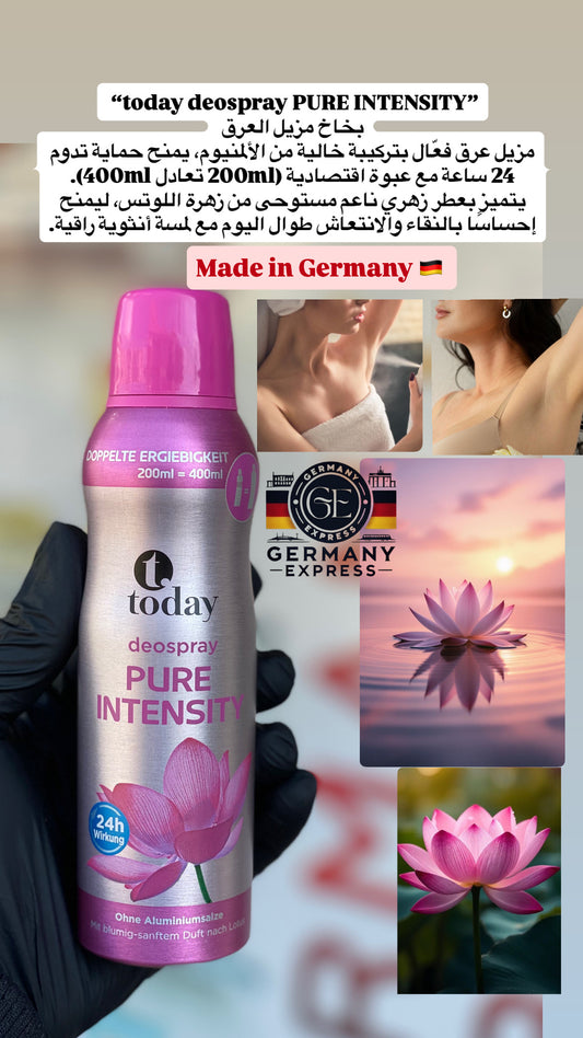 Today Deodorant Pure Intensity 0% Aluminum. 200ml