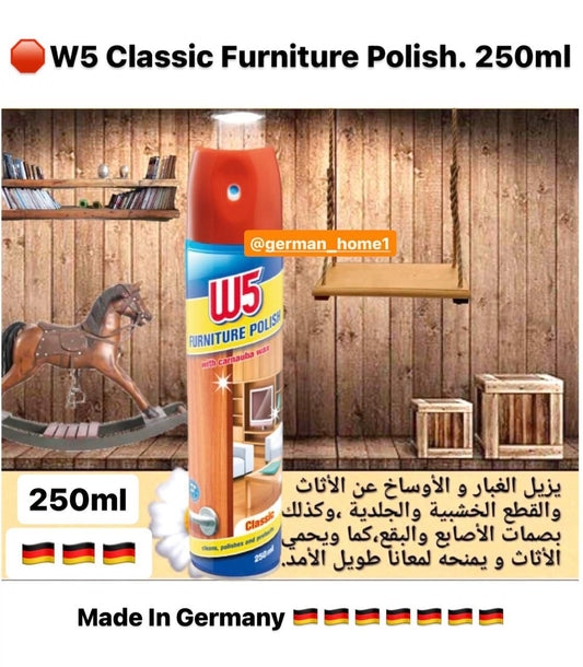 W5 Classic Furniture Polish. 250ml