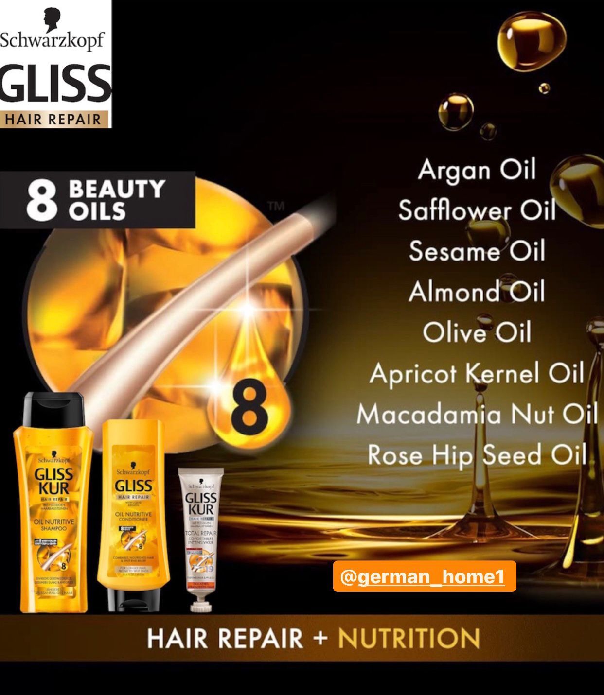 Schwarzkopf GLISS HAIR REPAIR and nutrition set