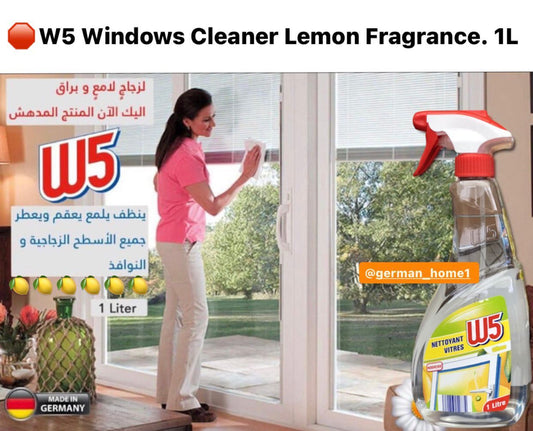 W5 Windows Cleaner Lemon Fragrance. 1L