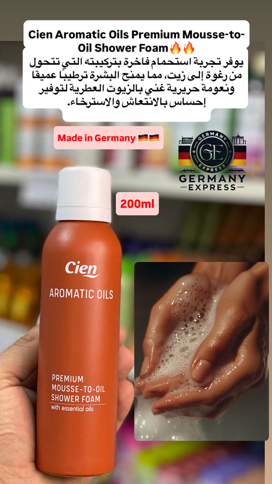 Cien Aromatic Oils Premium Mousse-to- Oil Shower Foam. 200ml