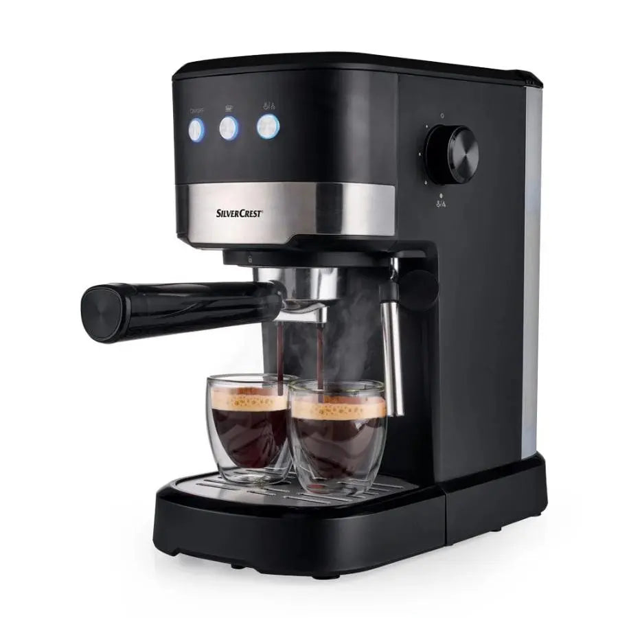 SilverCrest Espresso Coffee Machine, 1100 Wat,15 Bar,1.5 L, stainless steel Filter.