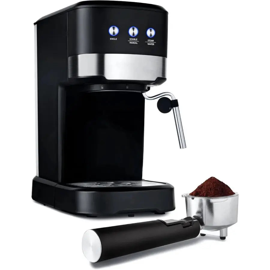 SilverCrest Espresso Coffee Machine, 1100 Wat,15 Bar,1.5 L, stainless steel Filter.