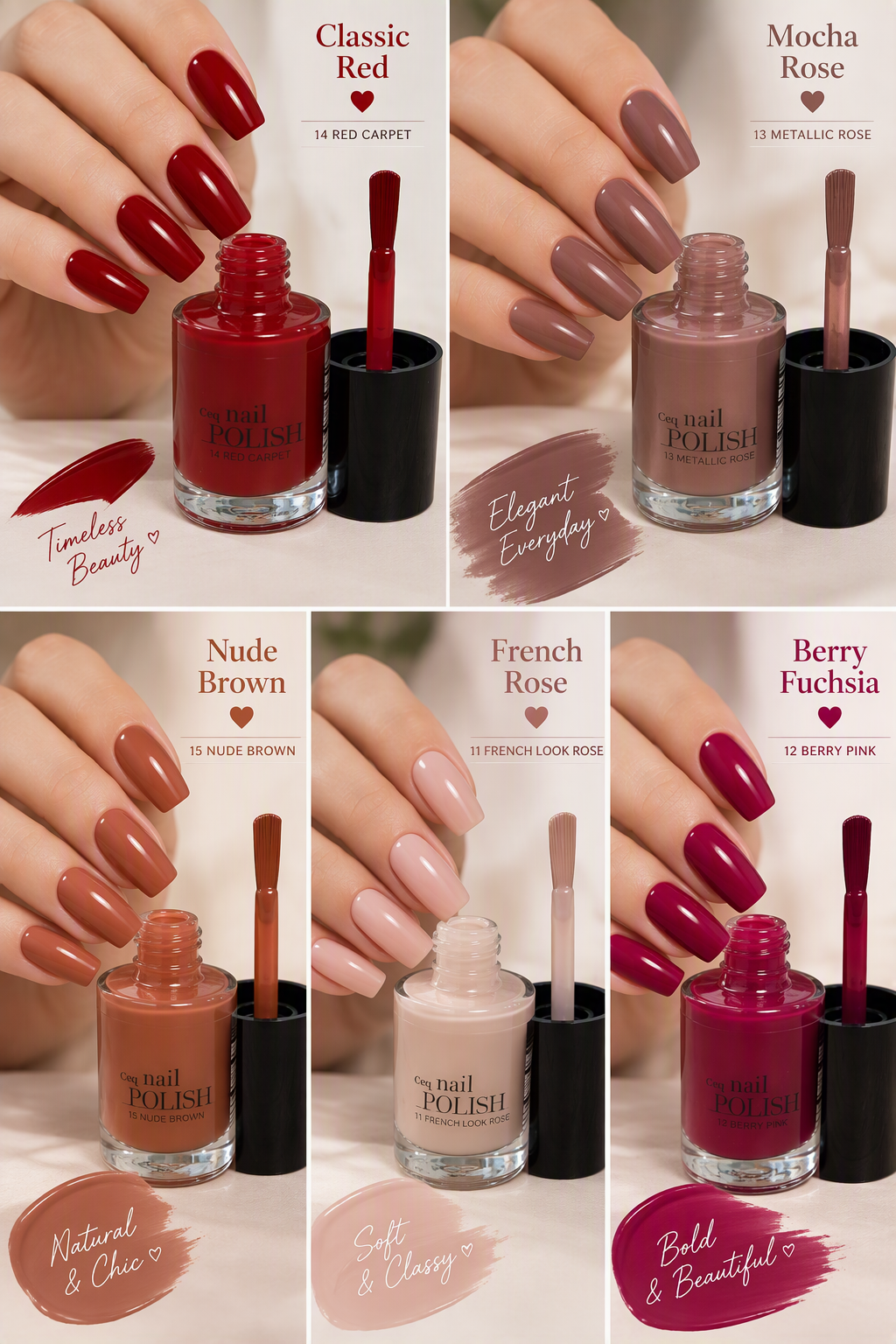 Cien Nail Polish. 5 Colors