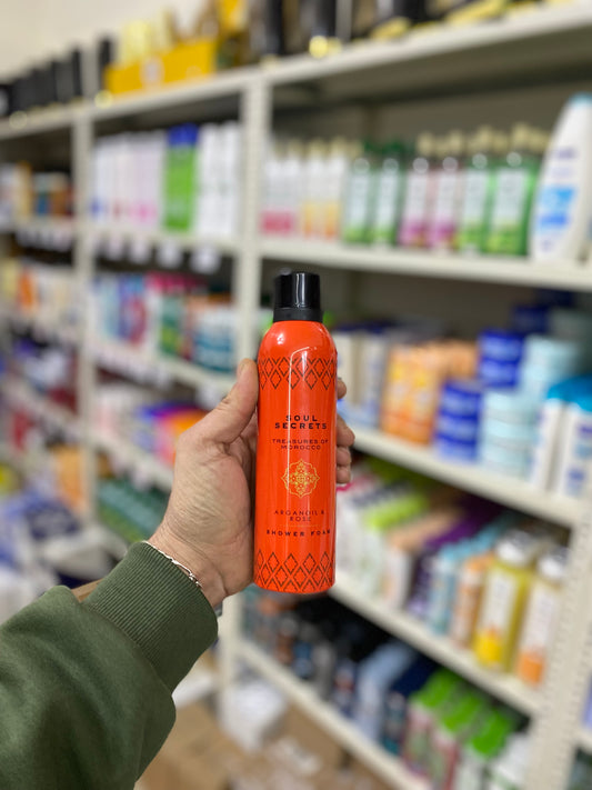 SOUL SECRETS SHOWER FOAM with ARGAN OIL & ROSE.