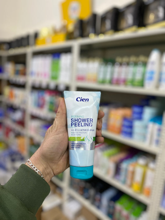 Cien SHOWER PEELING With 2-fold ACTIVE COMPLEX WHEAT PROTEIN- CAFFEINE. 200ml