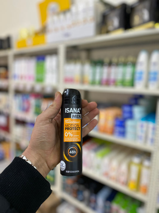 ISANA MEN DEOSPRAY ANTI TRANSPIRANT MOTION PROTECT 0% ALUMINIUM