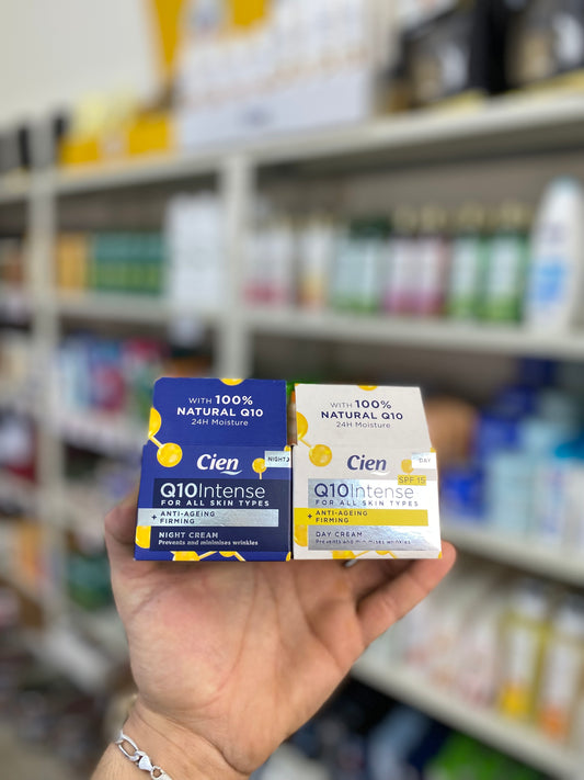 Cien Q10 intence set ANTI-AGEING +FIRMING | DAY + NIGHT CREAM /with Q10, Hyaluronic Acid & Vitamin E 50 ml