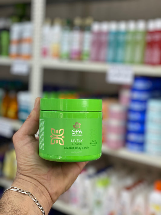 Spa Exclusives - Sea Salt Body Scrub - 500g - Lively - warm Pistachio Scent