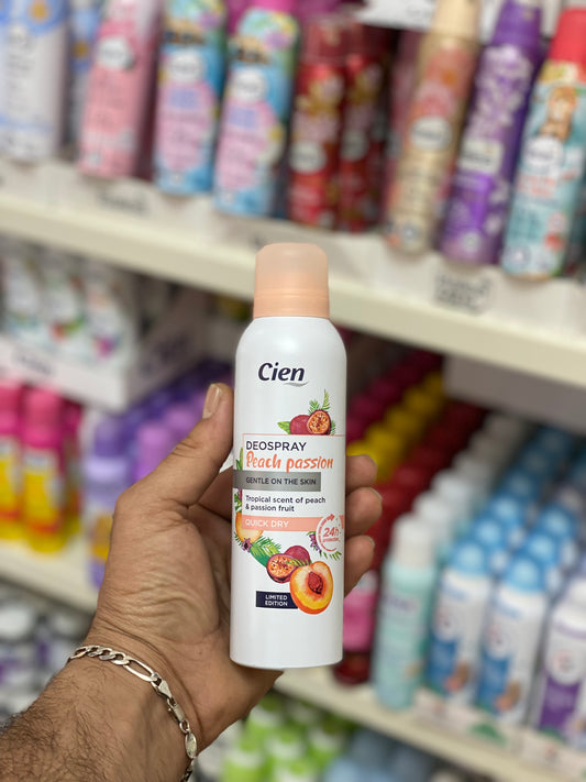 Cien Peach passion Tropical scent of peach & passion fruit 24h Deodorant Quick Dry 0% aluminum