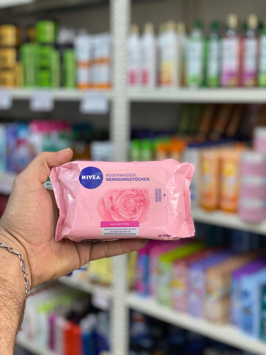 NIVEA ROSE WATER Cleansing WIPES. 25pcs