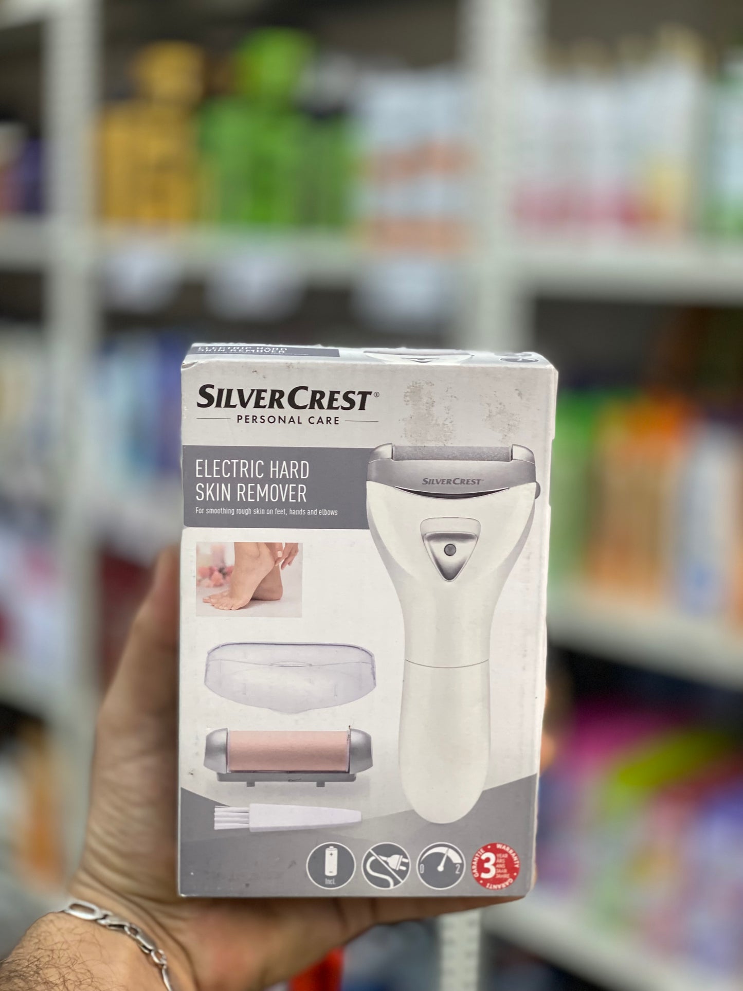SILVER CREST PERSONAL CARE ELECTRIC HARD SKIN REMOVER For smoothing rough skin on feet, hands and elbows.