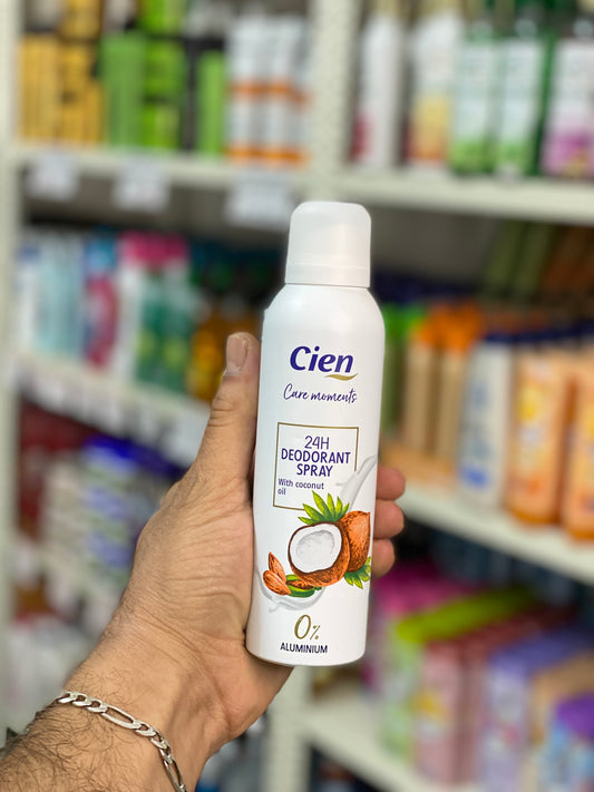 Cien Care moments 24h DEODORANT SPRAY With coconut oil. 200ml