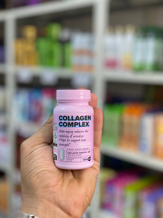 Innovit Collagen complex  FOOD SUPPLEMENT 1000mg , with Zinc & Biotin, hyaluronic acid, Vitamin C. 60 tablets