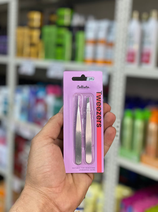 Belluto Tweezers Set, 2pcs High Precision Stainless Steel Eyebrow Tweezers
