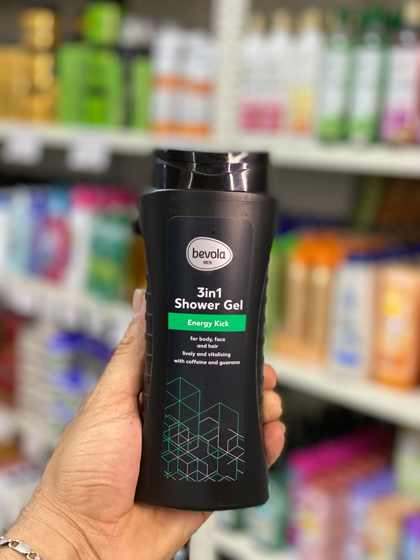 bevola MEN 3in1 Shower Gel Energy Kick for body, face and hair. 300 ml